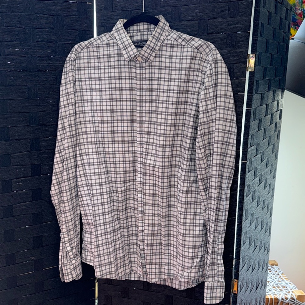 Salvatore Ferragamo plaid Men’s Button Down Shirt